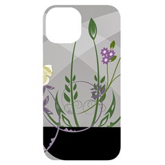 Flower Butterfly Pot Iphone 14 Black Uv Print Case by Sarkoni