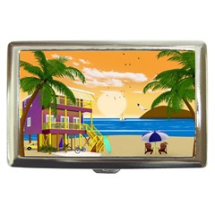 Vector Graphic Clipart Beach House Cigarette Money Case