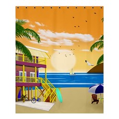 Vector Graphic Clipart Beach House Shower Curtain 60  X 72  (medium) 