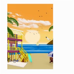 Vector Graphic Clipart Beach House Large Garden Flag (two Sides)