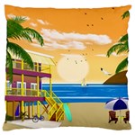 Vector Graphic Clipart Beach House Large Cushion Case (Two Sides) Front