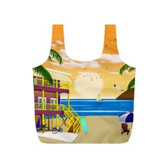 Vector Graphic Clipart Beach House Full Print Recycle Bag (s)