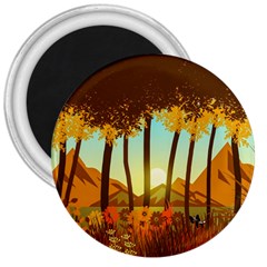 Mountains Fall Flowers 3  Magnets by Sarkoni