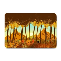Mountains Fall Flowers Small Doormat
