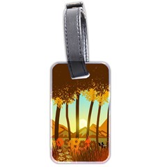 Mountains Fall Flowers Luggage Tag (two Sides)