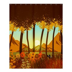 Mountains Fall Flowers Shower Curtain 60  X 72  (medium) 