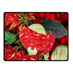 Poinsettia Christmas Star Plant Two Sides Fleece Blanket (small)