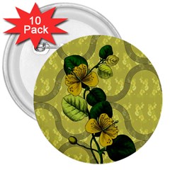 Flower Blossom 3  Buttons (10 pack) 