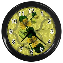 Flower Blossom Wall Clock (black)