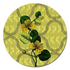 Flower Blossom Magnet 5  (Round)