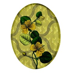 Flower Blossom Oval Glass Fridge Magnet (4 pack)