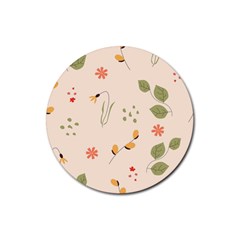 Spring Art Floral Pattern Design Rubber Coaster (round) by Sarkoni