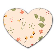 Spring Art Floral Pattern Design Heart Mousepad