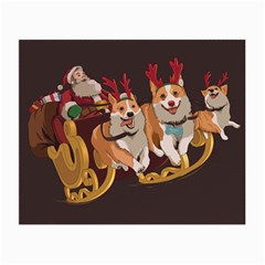 Christmas Santa Claus Dog Sled Small Glasses Cloth