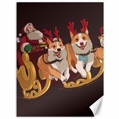 Christmas Santa Claus Dog Sled Canvas 36  X 48 