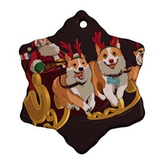 Christmas Santa Claus Dog Sled Ornament (snowflake)