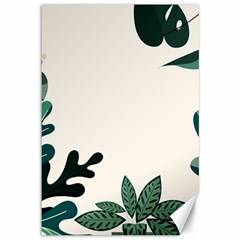 Leaves Plants Foliage Border Canvas 12  X 18 