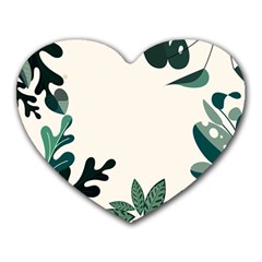 Leaves Plants Foliage Border Heart Mousepad by Sarkoni