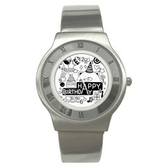 Happy Birthday Celebration Party Stainless Steel Watch