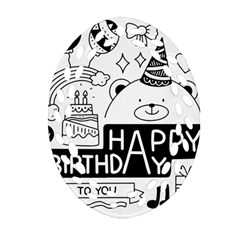 Happy Birthday Celebration Party Ornament (oval Filigree)