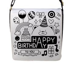 Happy Birthday Celebration Party Flap Closure Messenger Bag (l)