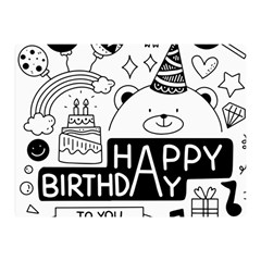 Happy Birthday Celebration Party Two Sides Premium Plush Fleece Blanket (mini)