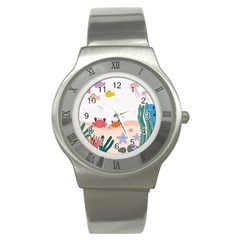 Cartoon Marine Life Marine Drawing Stainless Steel Watch