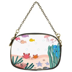 Cartoon Marine Life Marine Drawing Chain Purse (one Side)