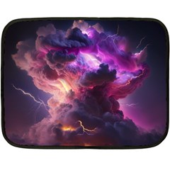 Cloud Heaven Storm Chaos Purple Fleece Blanket (mini) by Sarkoni