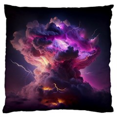 Cloud Heaven Storm Chaos Purple Large Premium Plush Fleece Cushion Case (two Sides)