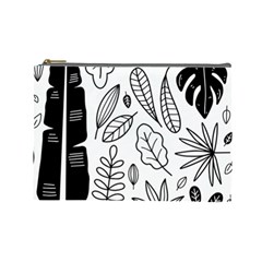 Leaves Plants Doodle Drawing Cosmetic Bag (large) by Sarkoni