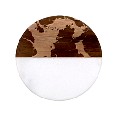 Cloud Heaven Storm Chaos Purple Classic Marble Wood Coaster (round) 