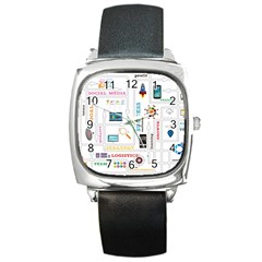 Illustrations Startup Business Organization Square Metal Watch