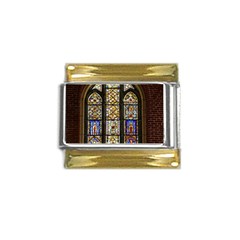 Stained Glass Window Old Antique Gold Trim Italian Charm (9mm)
