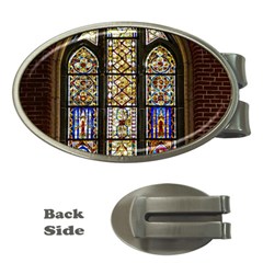 Stained Glass Window Old Antique Money Clips (oval)  by Sarkoni