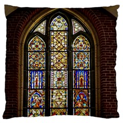 Stained Glass Window Old Antique Large Cushion Case (one Side)