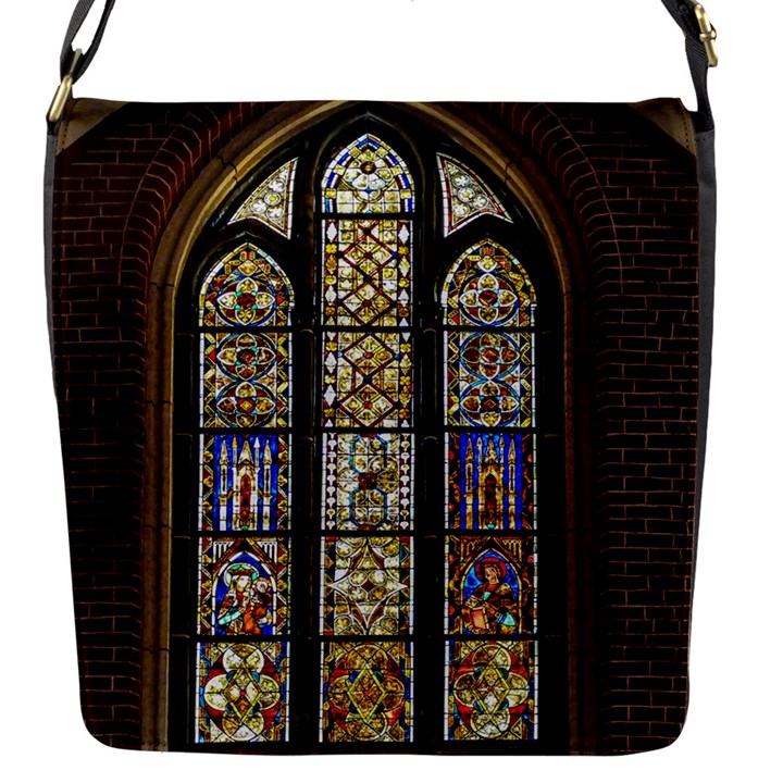 Stained Glass Window Old Antique Flap Closure Messenger Bag (S)