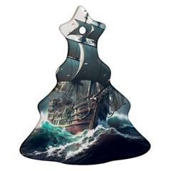 Pirate Ship Boat Sea Ocean Storm Ornament (christmas Tree) 