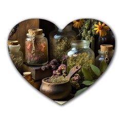 Apothecary Old Herbs Natural Heart Mousepad