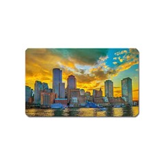 Boston Skyline Cityscape River Magnet (name Card) by Sarkoni