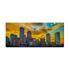 Boston Skyline Cityscape River Hand Towel