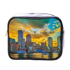 Boston Skyline Cityscape River Mini Toiletries Bag (one Side)