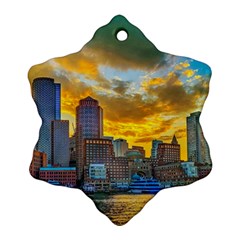 Boston Skyline Cityscape River Ornament (snowflake)