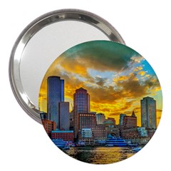Boston Skyline Cityscape River 3  Handbag Mirrors by Sarkoni