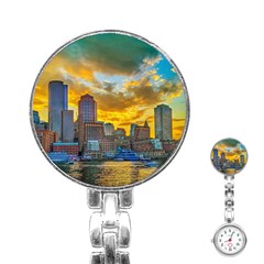 Boston Skyline Cityscape River Stainless Steel Nurses Watch