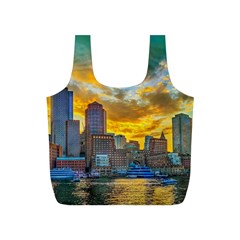 Boston Skyline Cityscape River Full Print Recycle Bag (s)