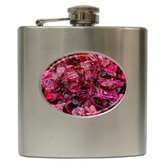 Red Leaves Plant Nature Leaves Hip Flask (6 Oz) by Sarkoni