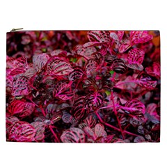 Red Leaves Plant Nature Leaves Cosmetic Bag (xxl)