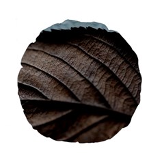 Leaf Veins Nerves Macro Closeup Standard 15  Premium Flano Round Cushions by Amaryn4rt