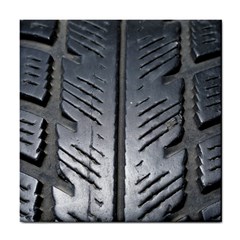 Mature Black Auto Altreifen Rubber Pattern Texture Car Tile Coaster by Amaryn4rt